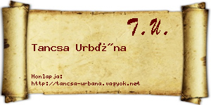 Tancsa Urbána névjegykártya